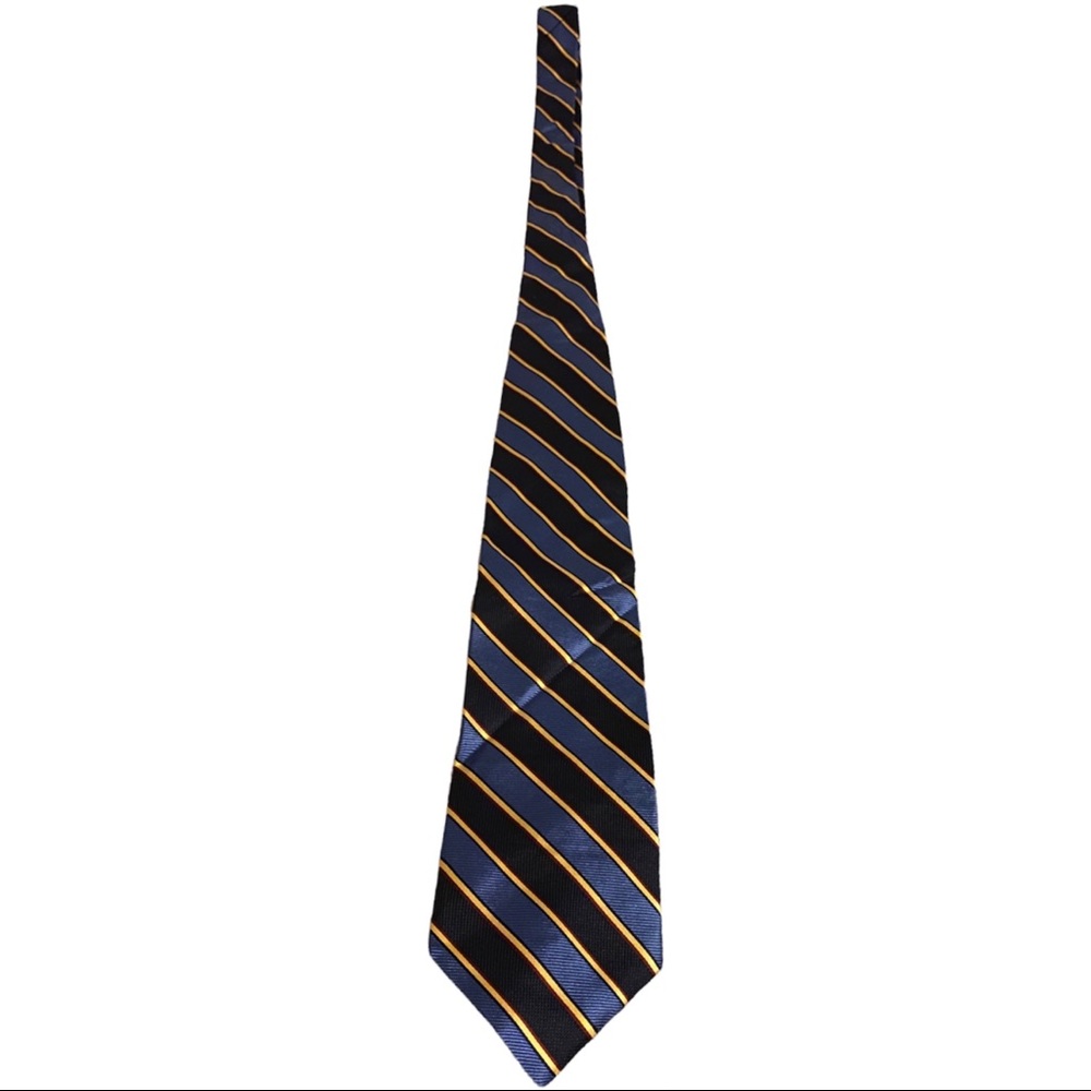 Barbara Blank Blue Striped Silk Tie